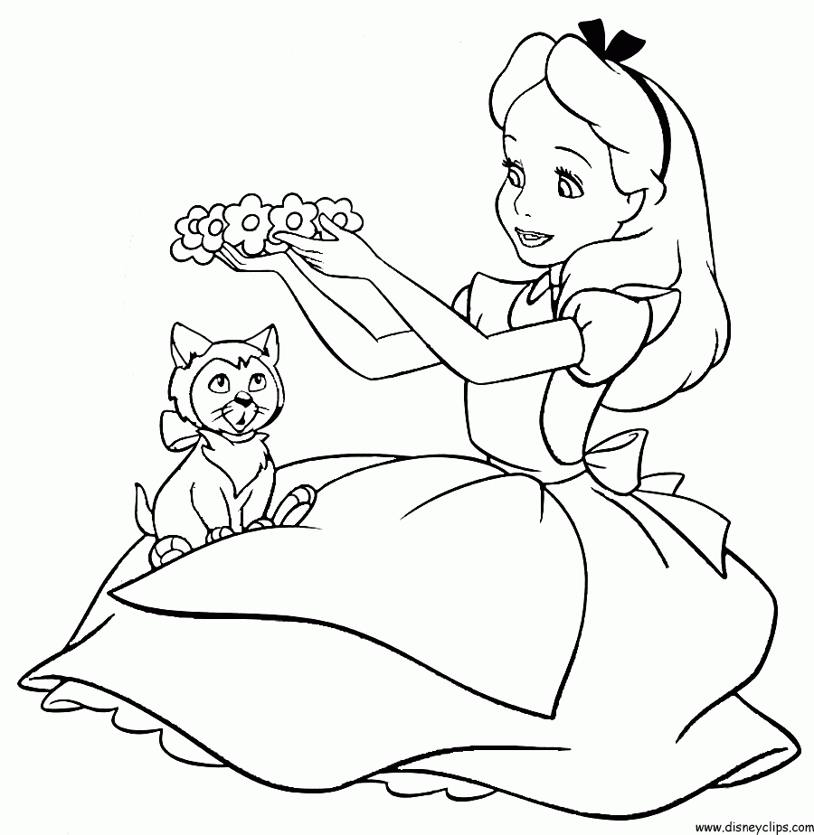 Free Alice In Wonderland Coloring Pages Coloring Home