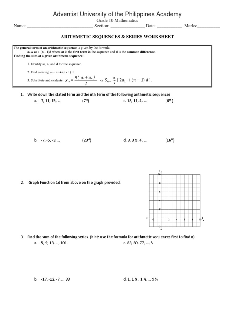 arithmetic worksheets pdf
