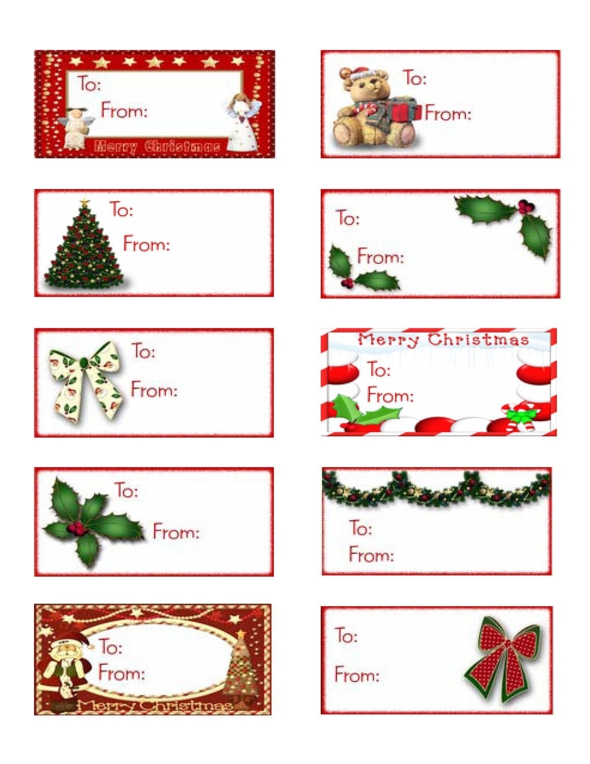 Free Avery Printable Christmas Gift Tags Templates Printable