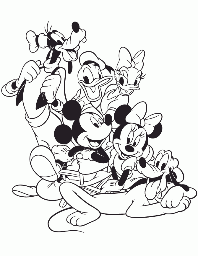 Mickey Mouse And Friends Coloring Page