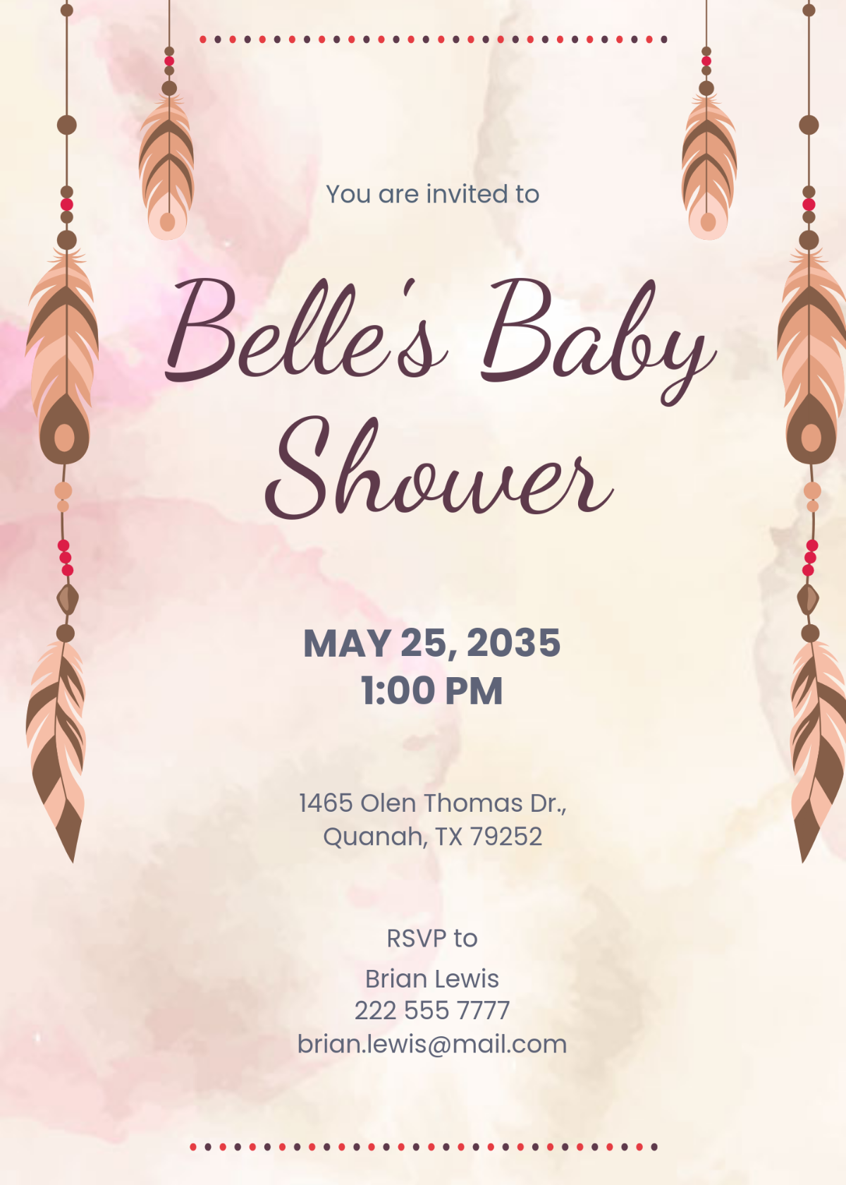 peacock feather invitation template