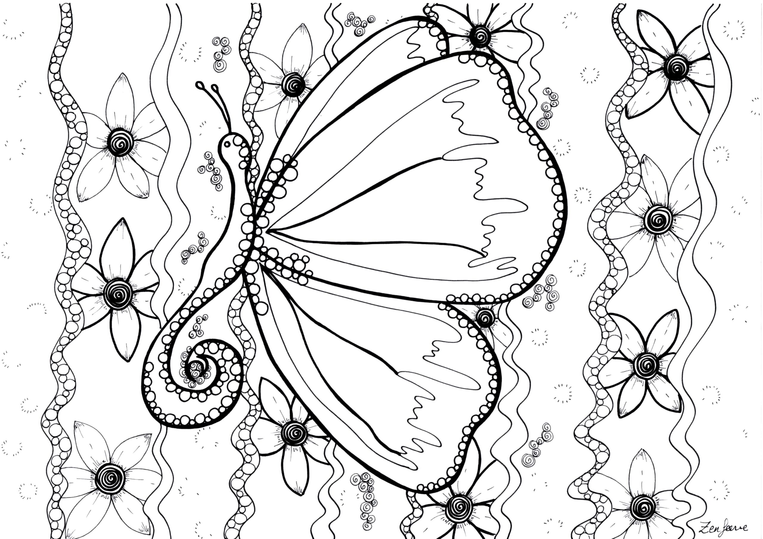 free butterflies coloring pages