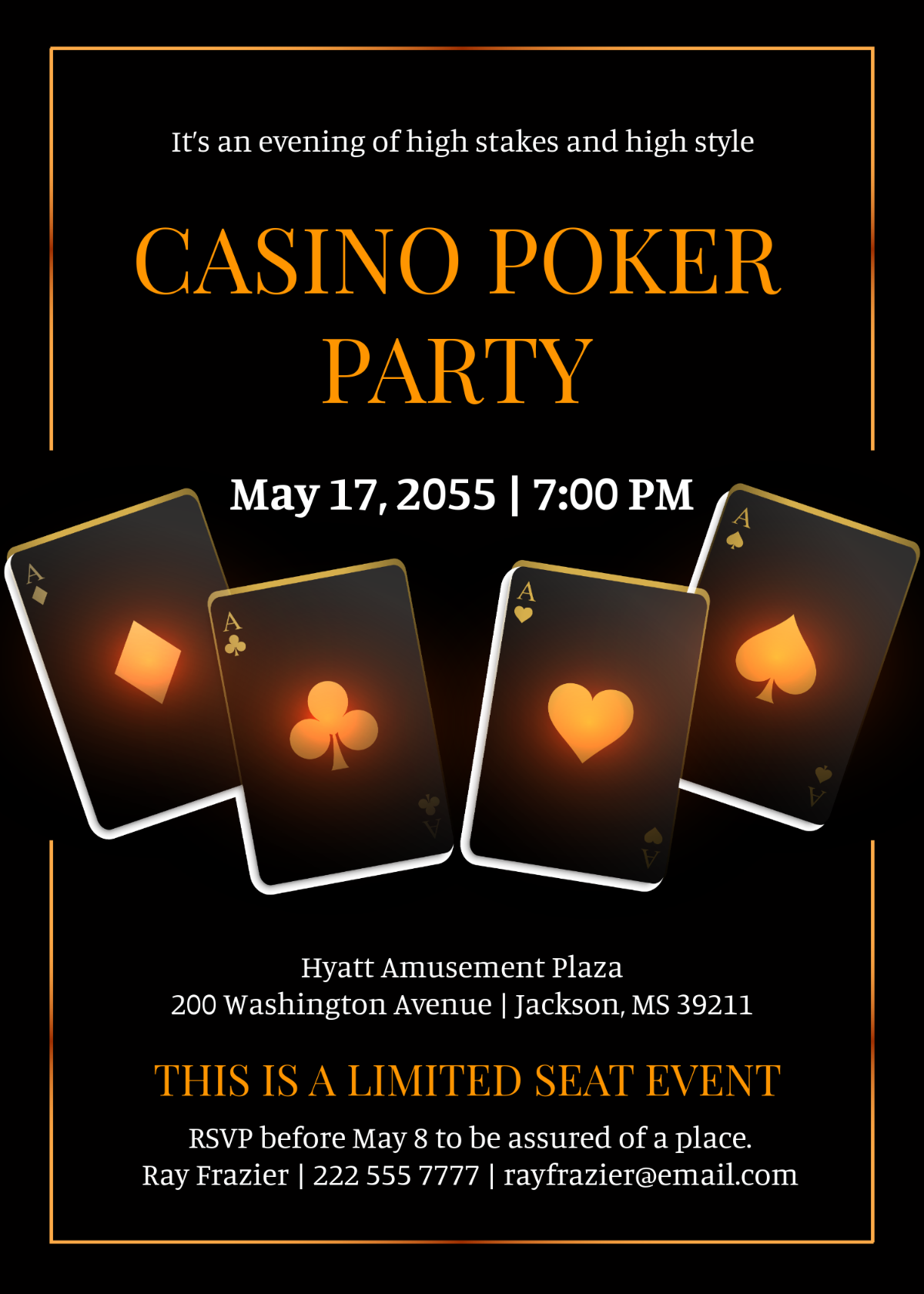poker party invitation template