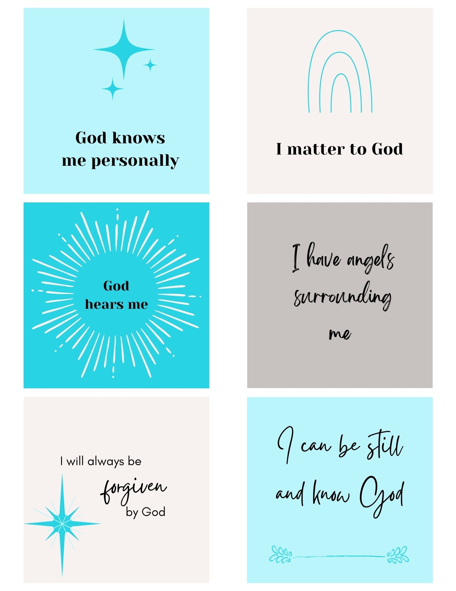 FREE Christian Affirmation Cards 24 Printable Cards Leap Of Faith 