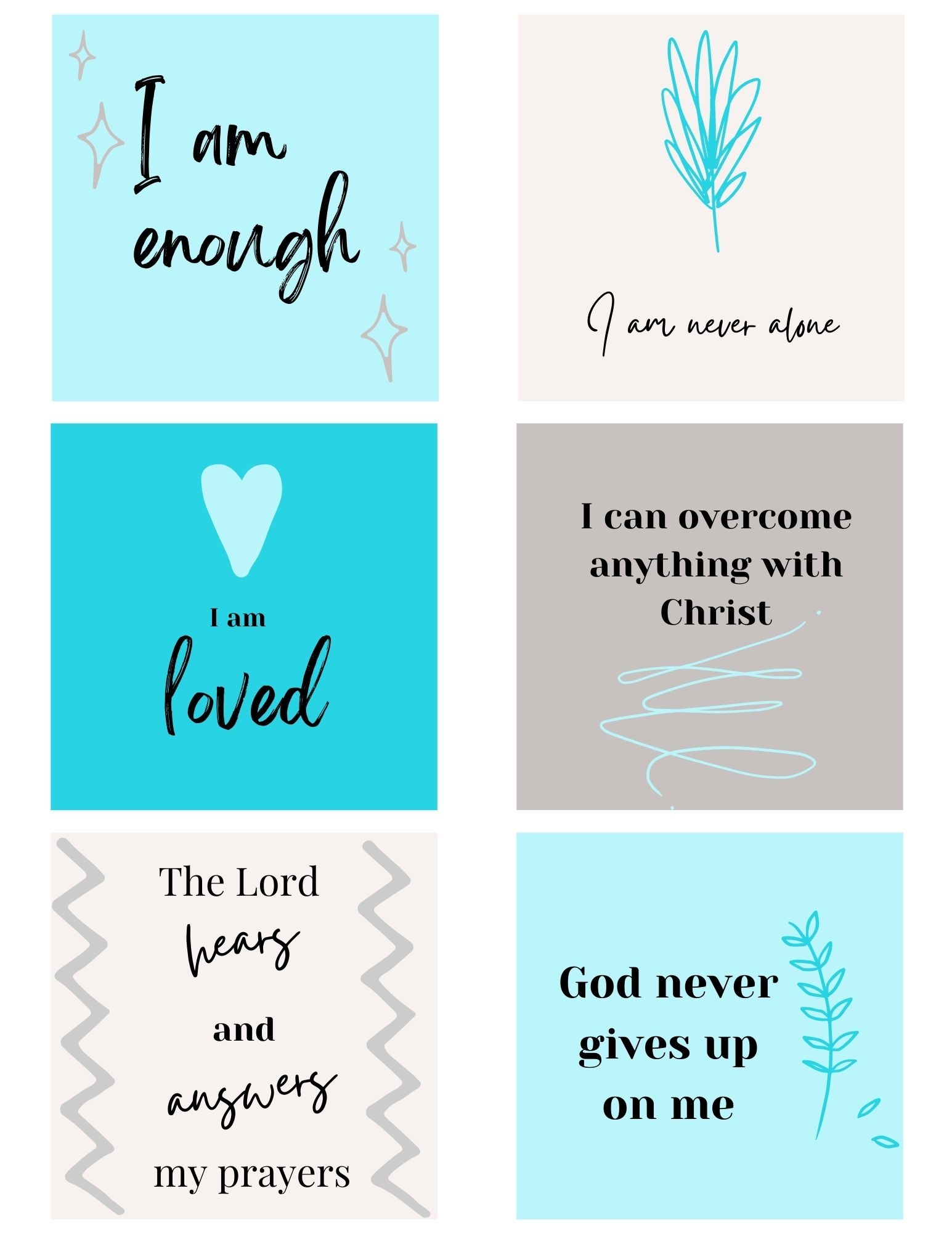 FREE Christian Affirmation Cards 24 Printable Cards Leap Of Faith