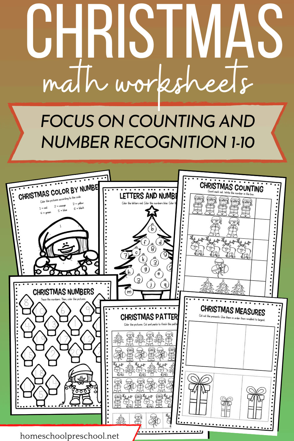 Free Christmas Math Worksheets For Preschoolers 