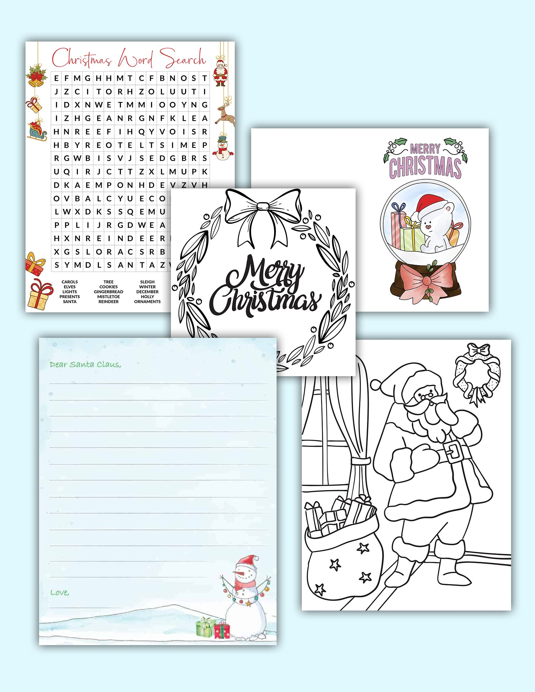 Free Christmas Printables PDF Downloads 