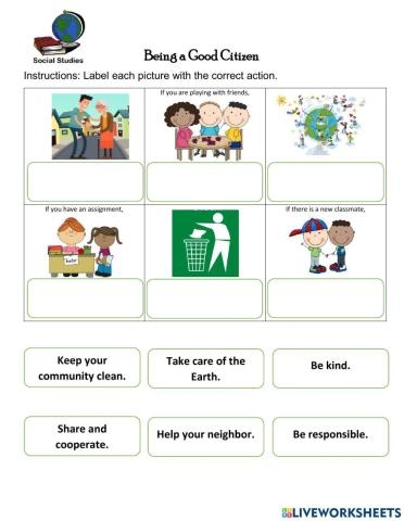 citizenship of the community worksheet