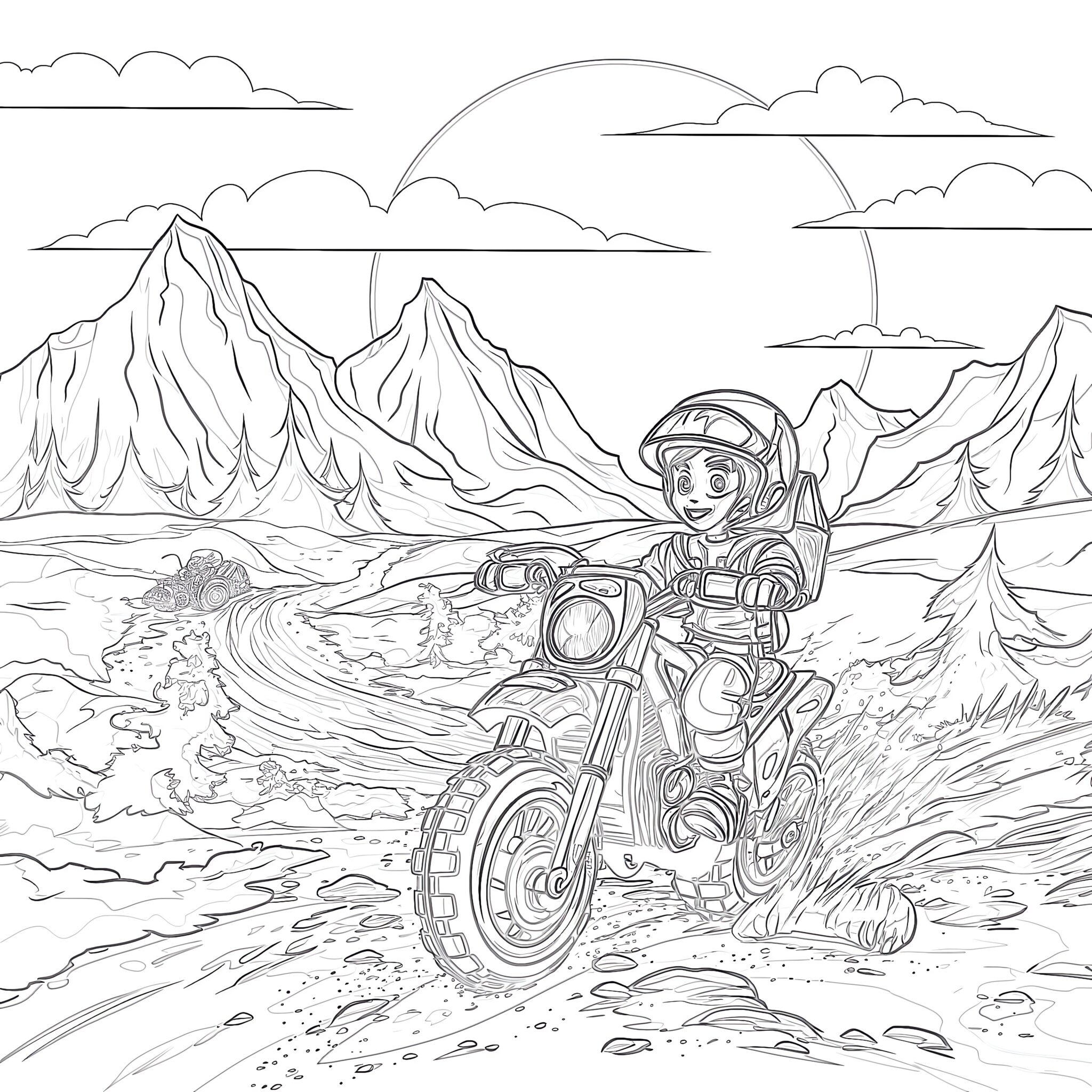 Free Coloring Page Motorcycles Coloring Pages Mimi Panda