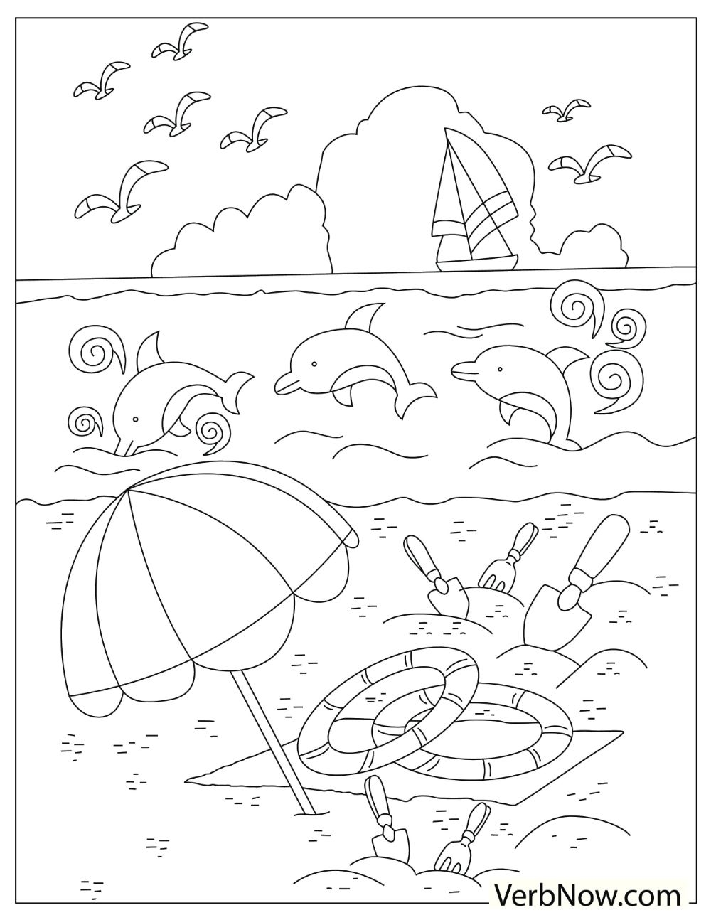 summer coloring page free