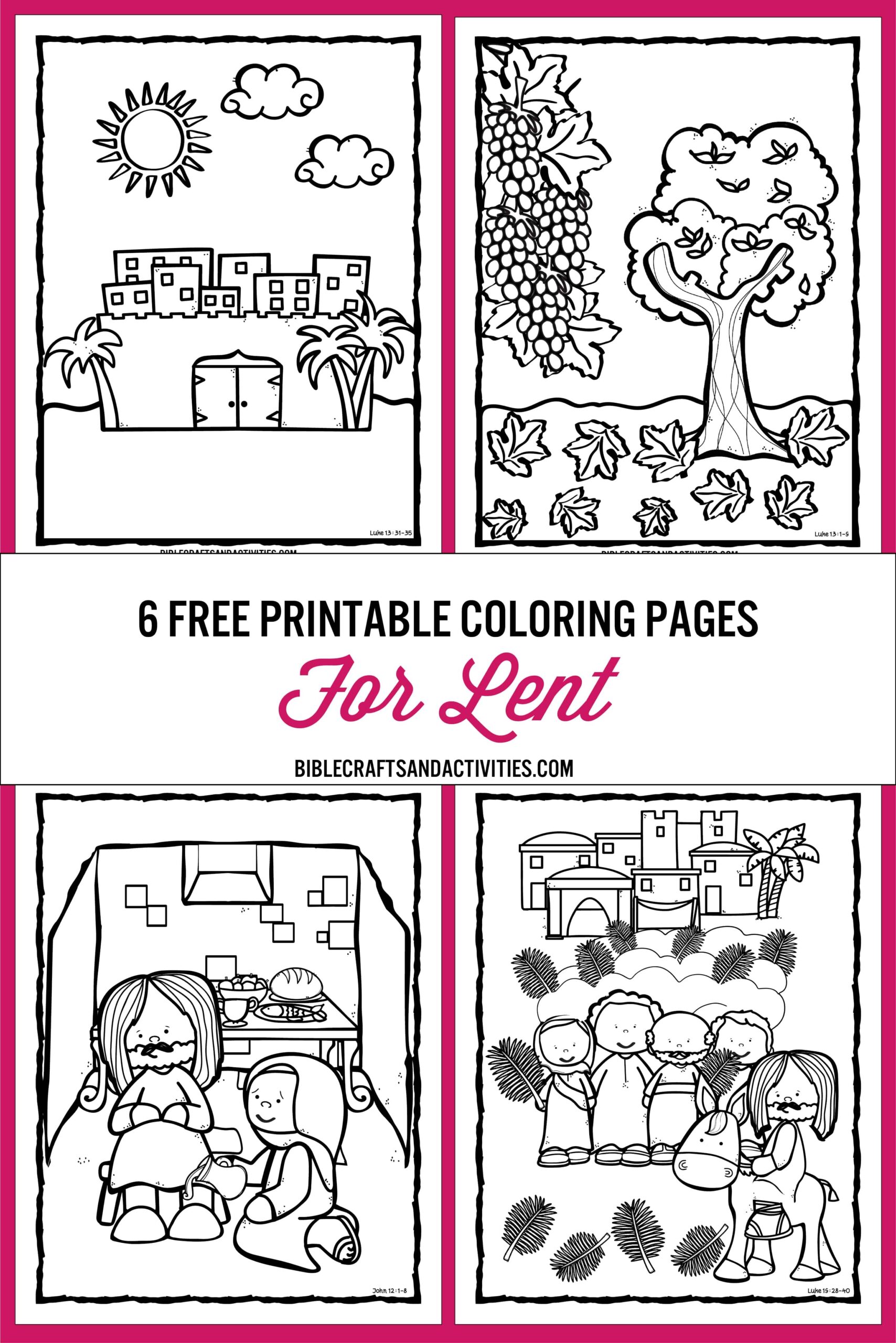 Free coloring pages lent gospel verses Bible Crafts And Activities