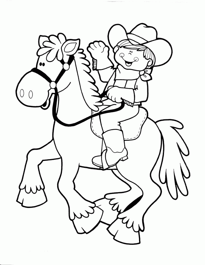 Free Cowboy Coloring Pages Coloring Home