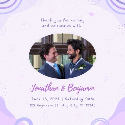 same sex wedding invitation templates