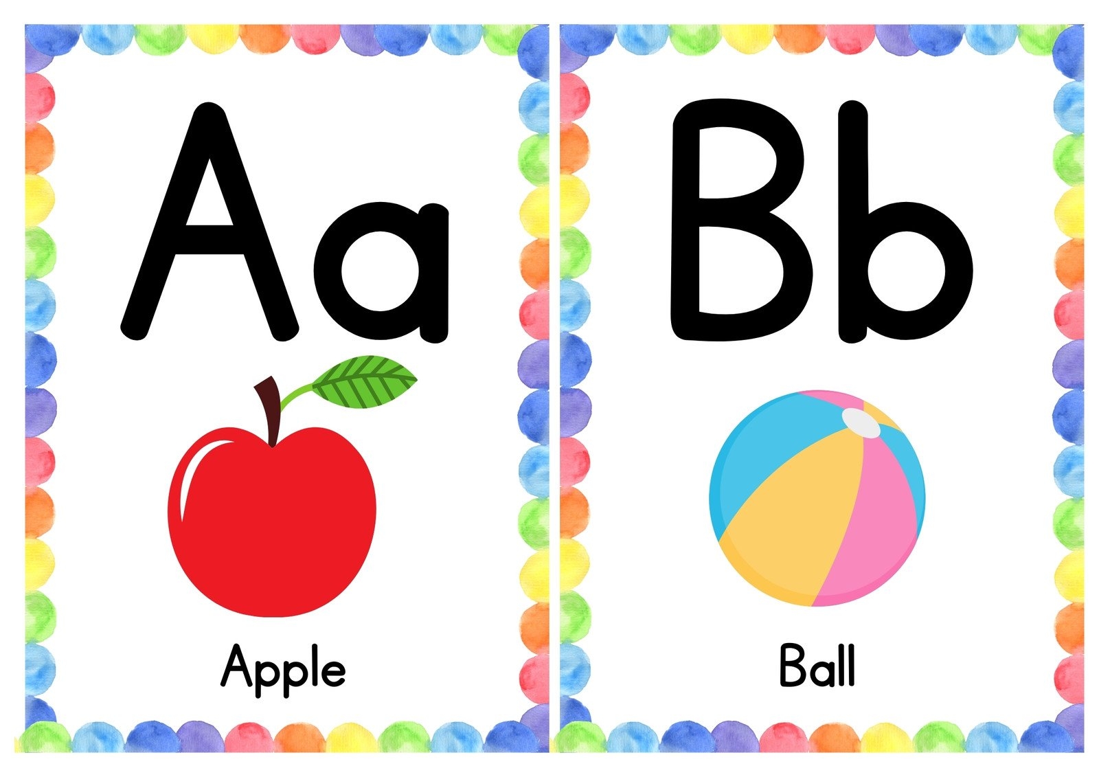 alphabet letter flash cards printable