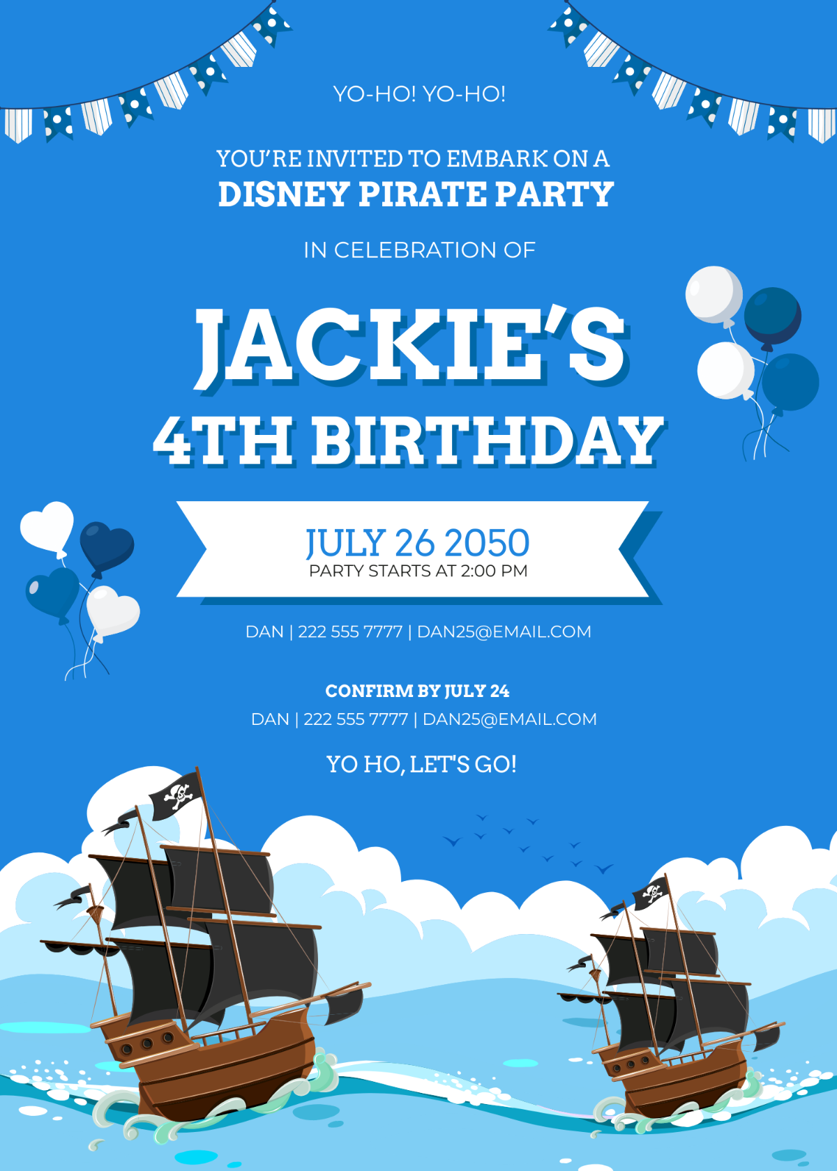 pirate party invitation template