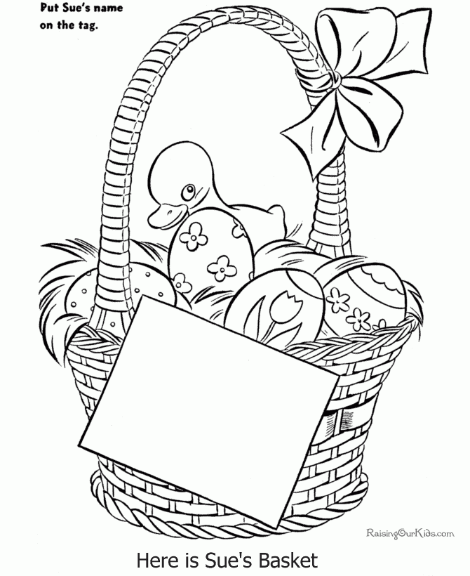Free Easter Basket Coloring Page 003