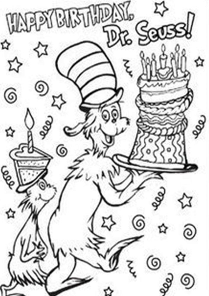 cat in the hat free printable coloring pages