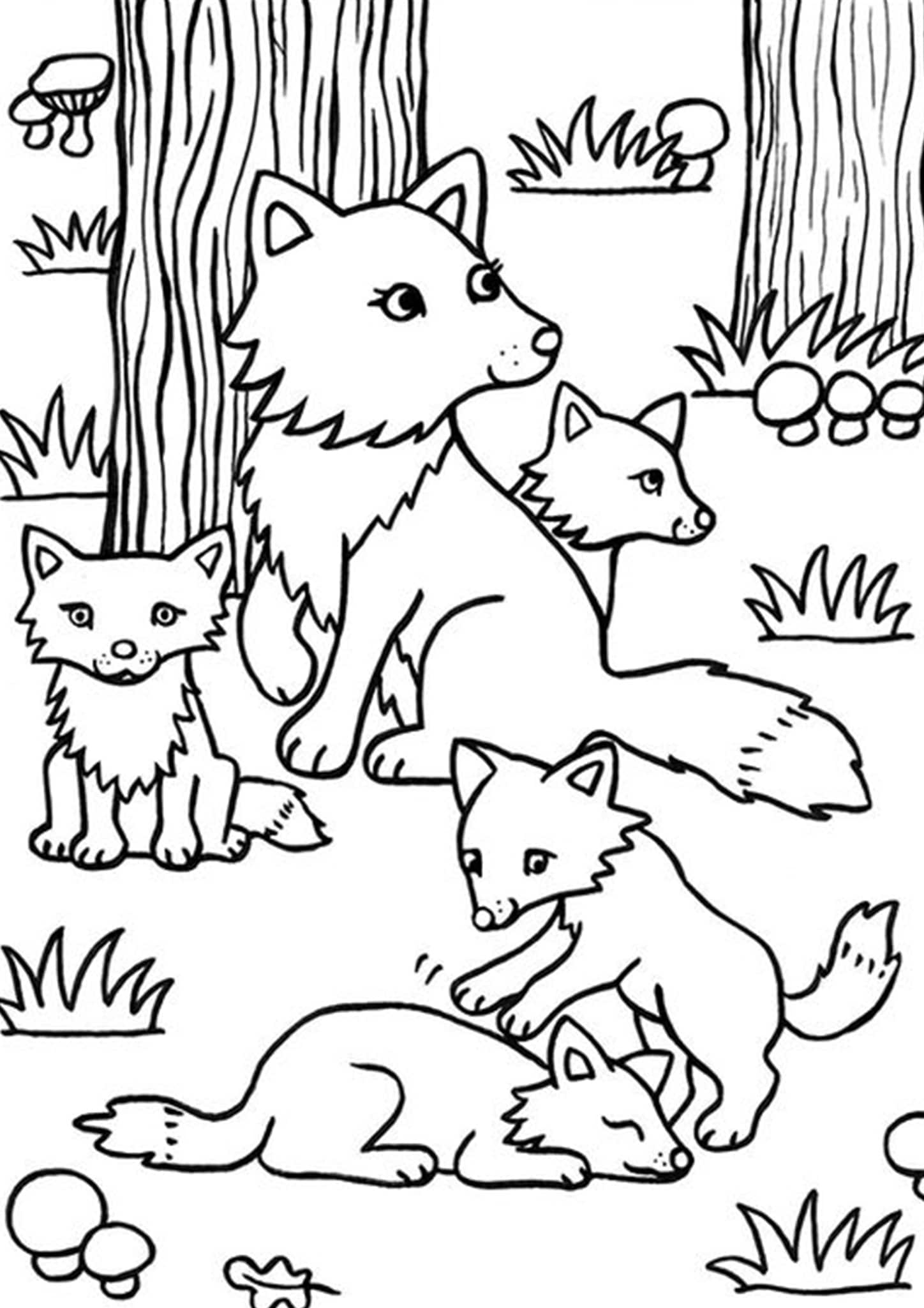 free coloring page fox