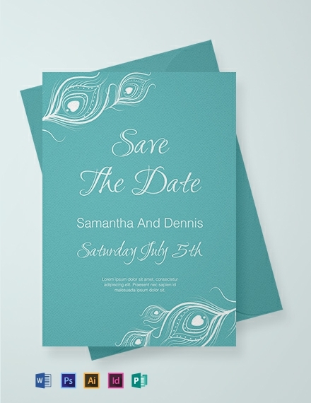 Free Elegant Peacock Wedding Invitation Template Download 767 
