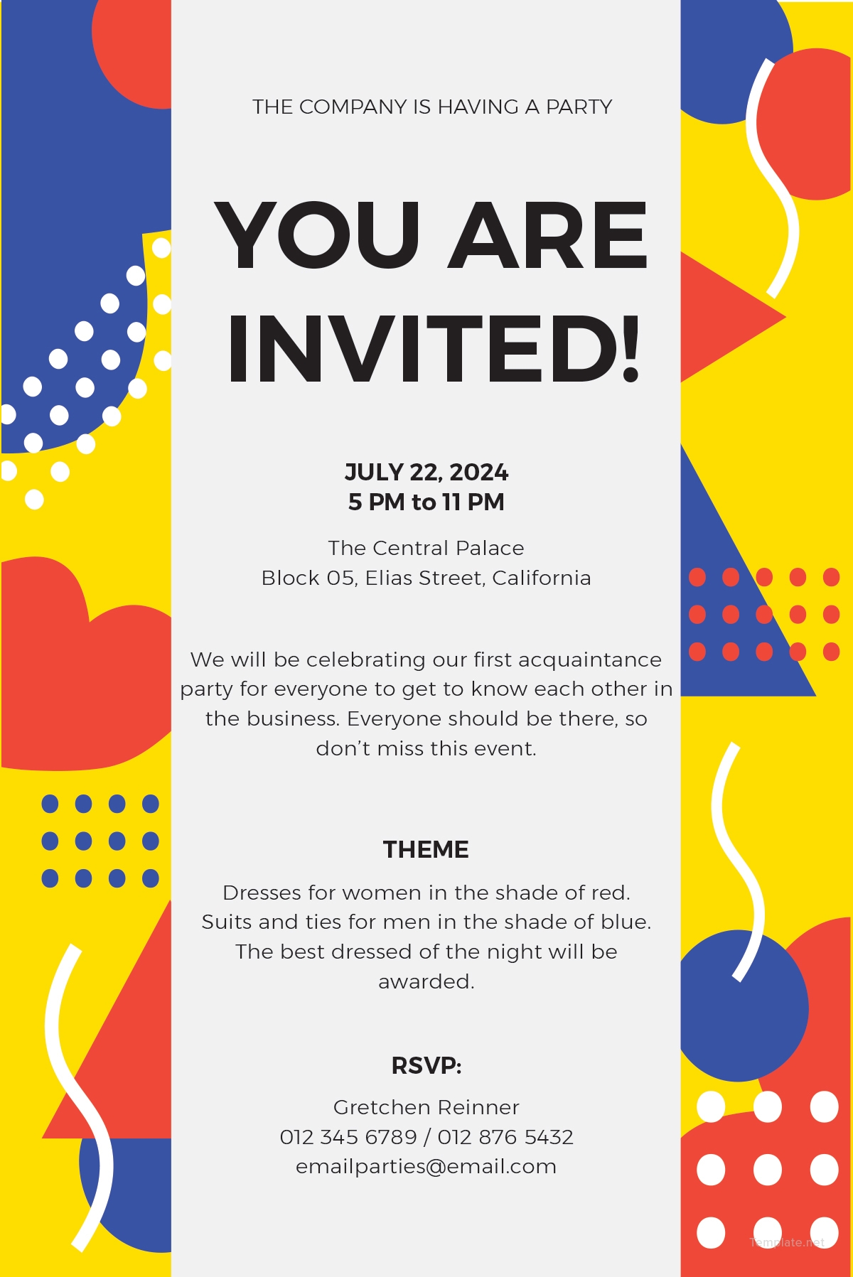 party invitation template with photo