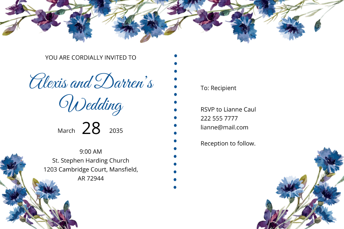 Free Fall Wedding Invitation Postcard Template To Edit Online