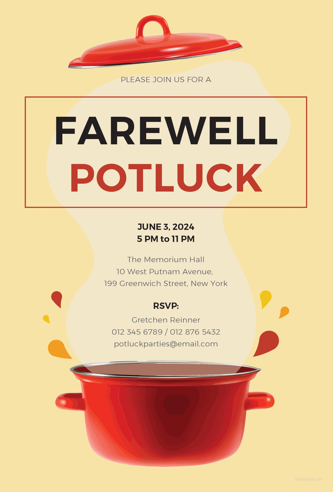 potluck invitation template editable