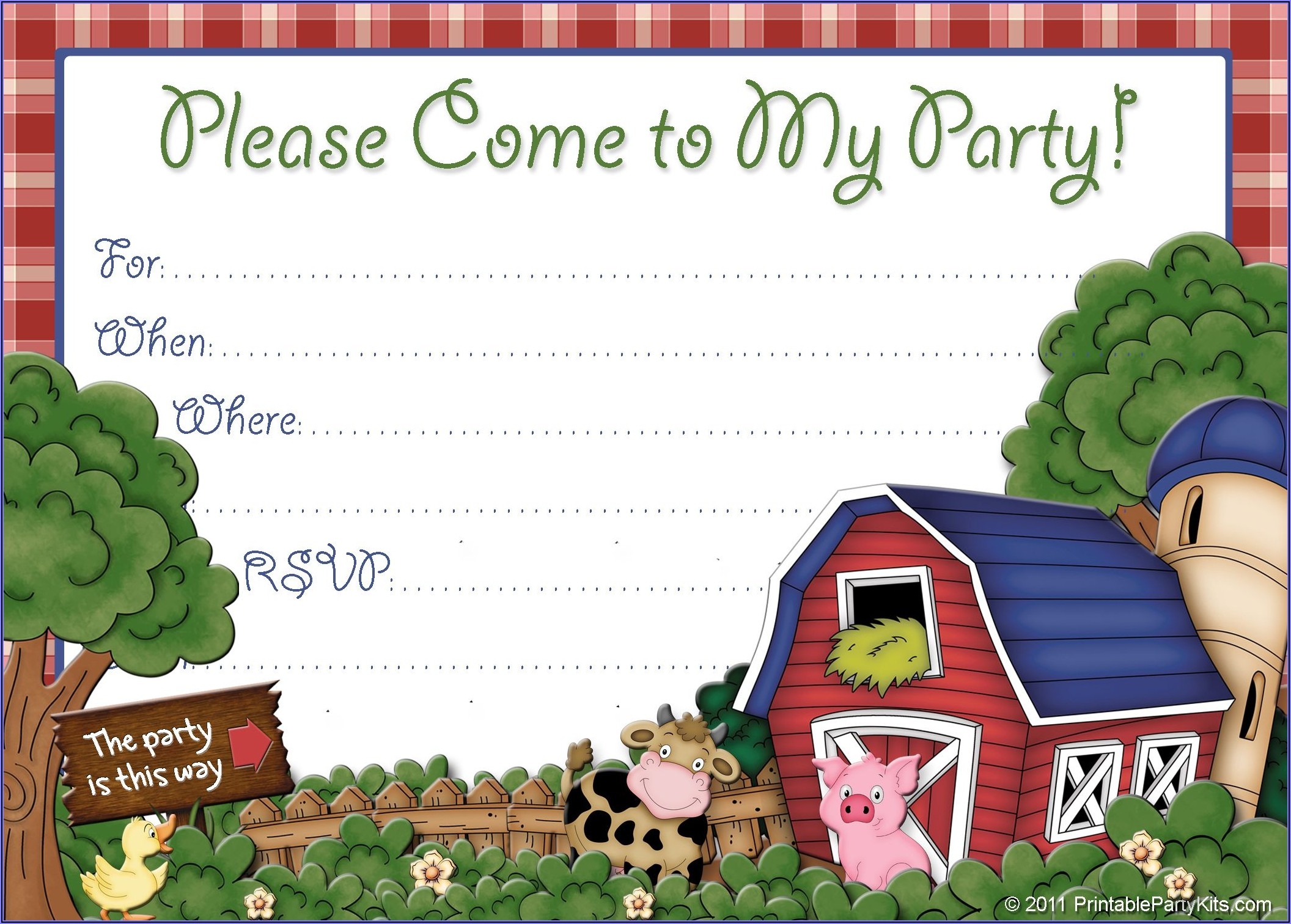 Free Farm Animal Invitation Template Invitations Resume Examples 