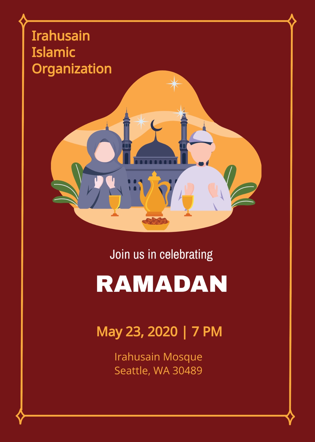 Free Formal Ramadan Invitation Template To Edit Online