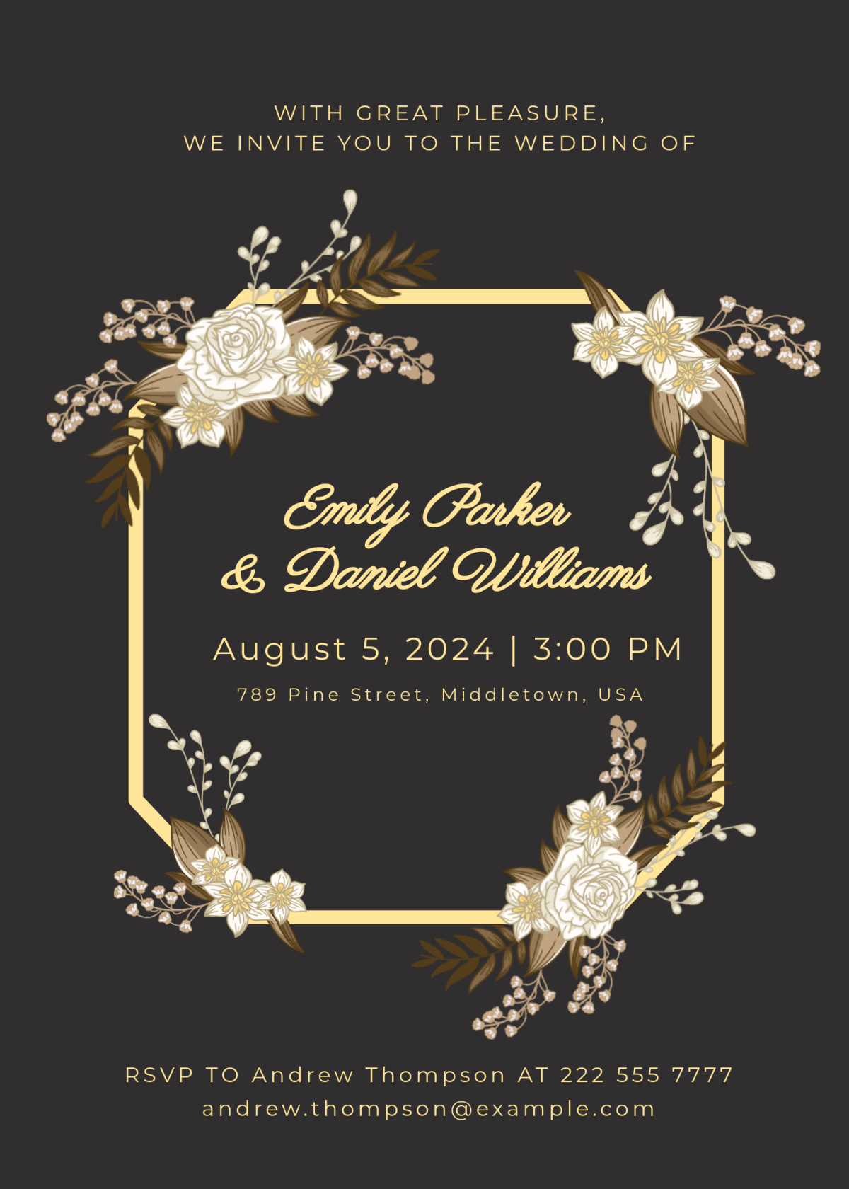 rose gold party invitation template