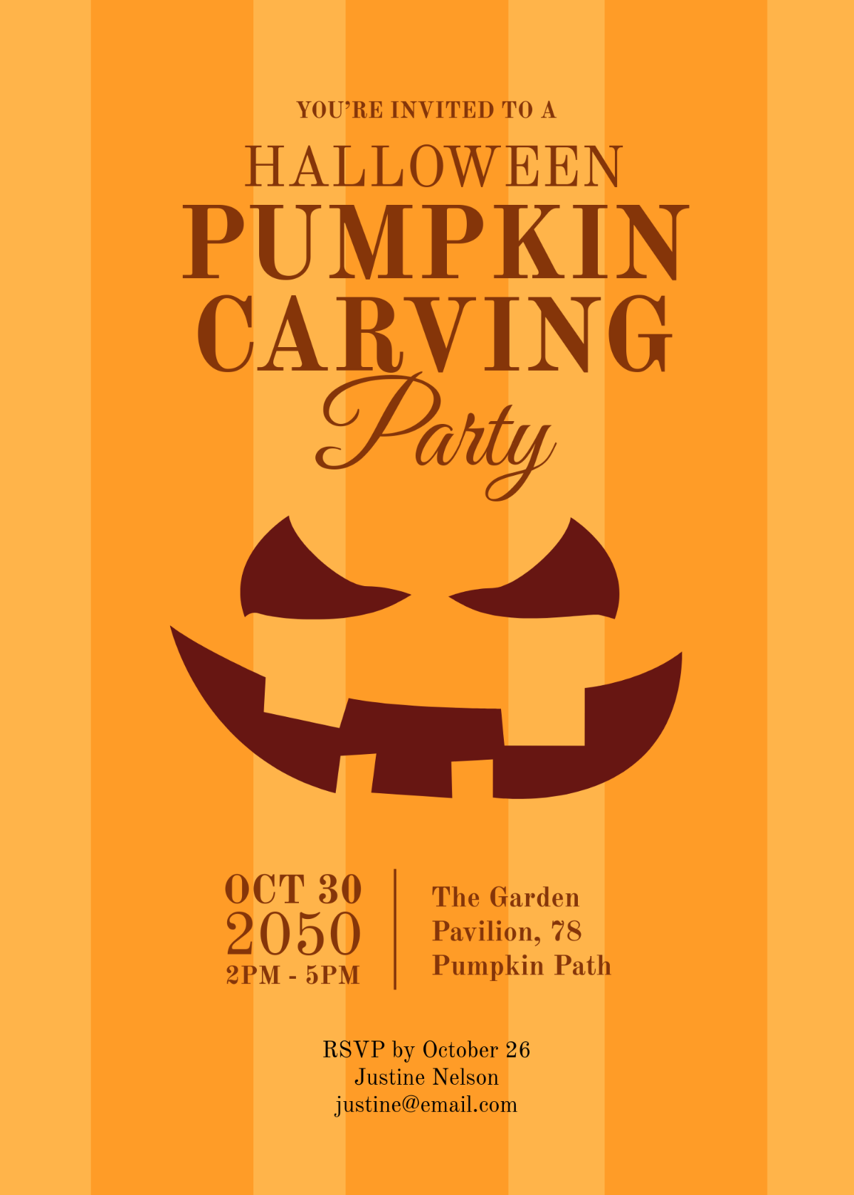 Free Halloween Pumpkin Carving Invitation Template To Edit Online