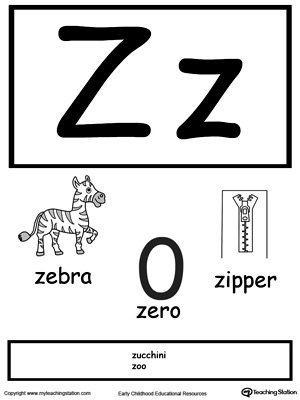  FREE Letter Z Printable Alphabet Flash Cards For Preschoolers 
