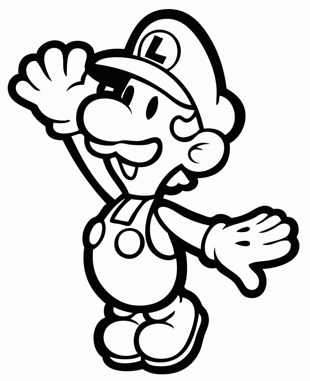 Mario Coloring Pages Luigi