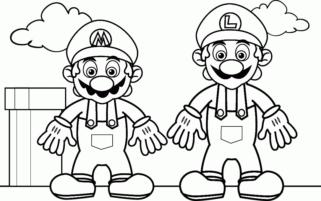 Free Mario Bros Luigi Coloring Pages Download Free Mario Bros Luigi 