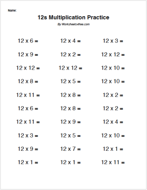 Free Multiplication Worksheet 11s 12s Worksheets4Free 