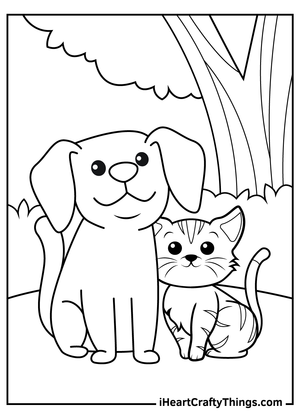 free coloring pages of dogs and cats