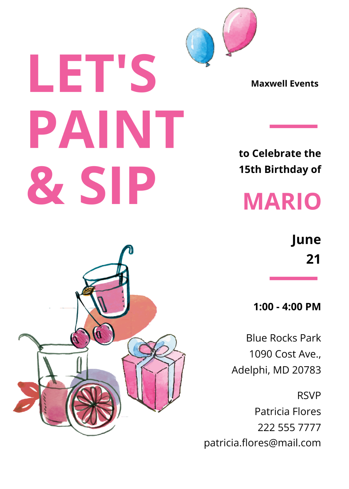 sip and shop invitation template