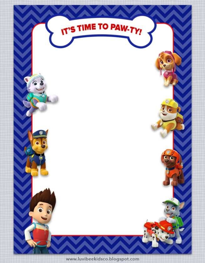 paw patrol invitation card template