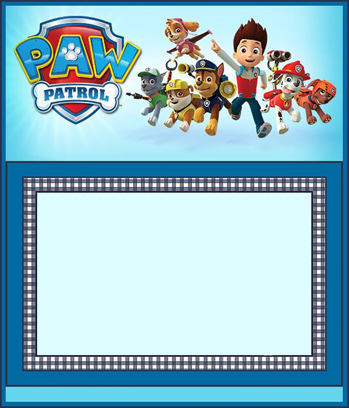 paw patrol blank invitation template