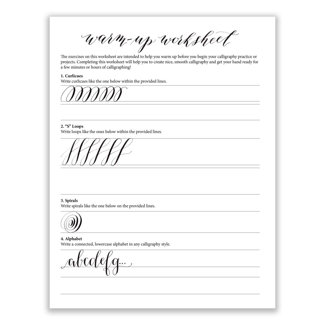 Free Pdf Pencil Calligraphy Worksheets Kidsworksheetfun