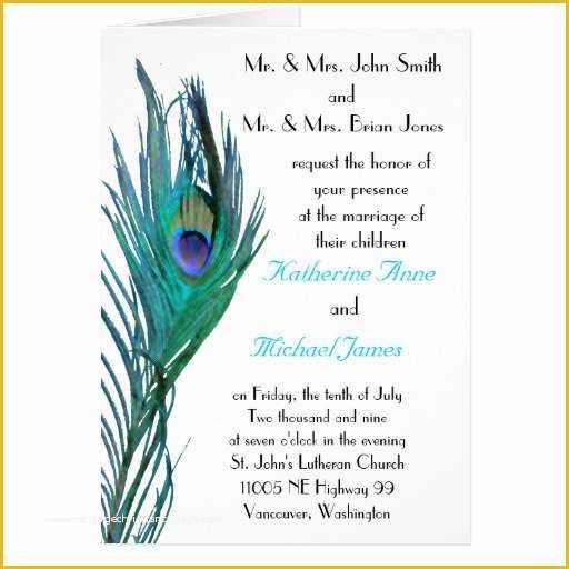 peacock wedding invitation templates free