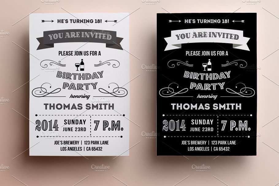 Free Photoshop Birthday Invitation Template Cards Design Templates