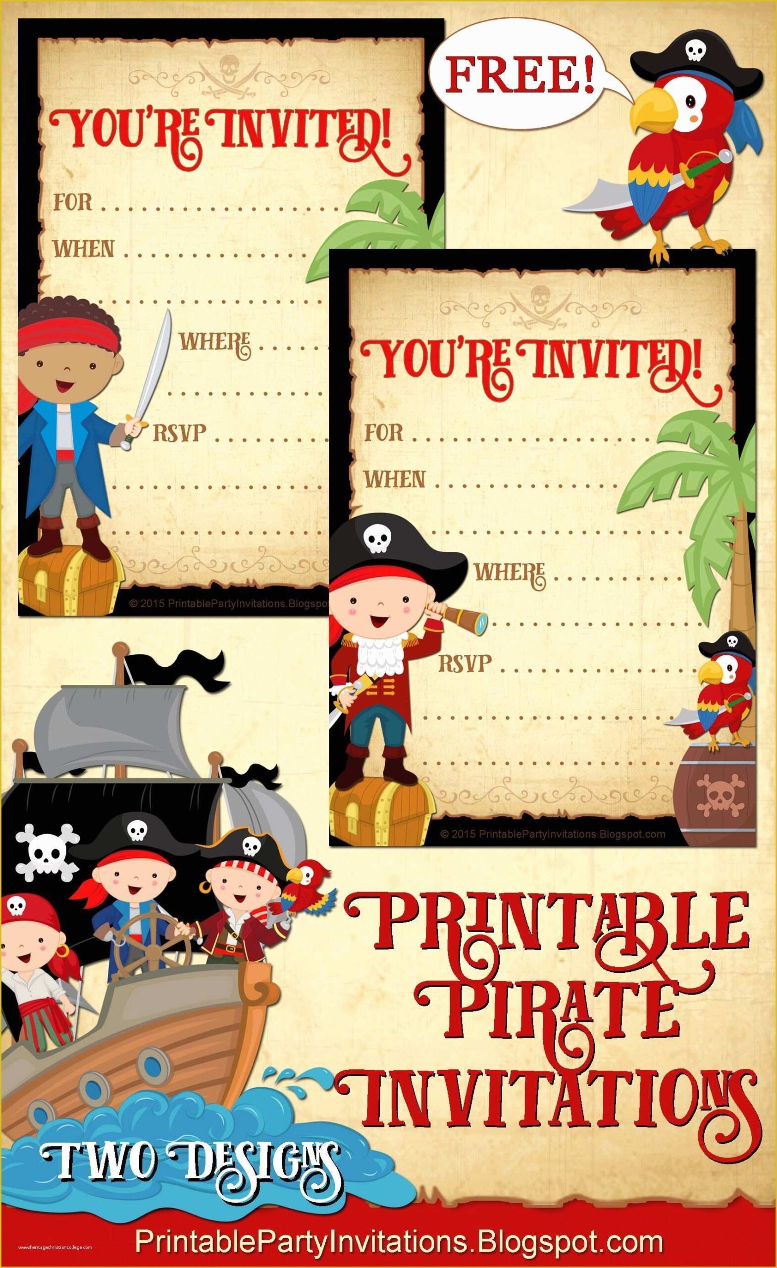Free Pirate Invitation Template Of Free Printable Pirate Party 