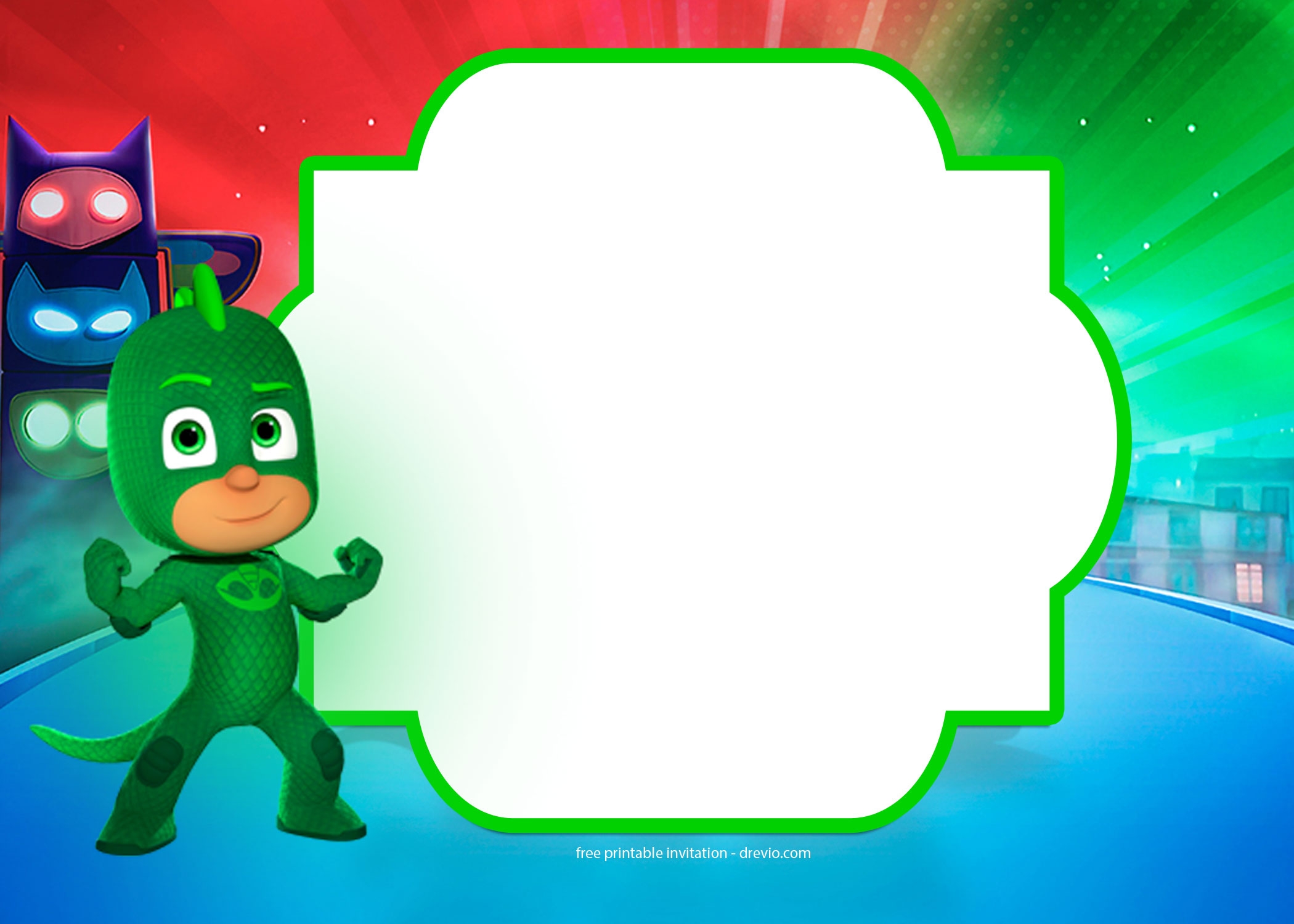 FREE PJ Masks Invitation Template Dolanpedia