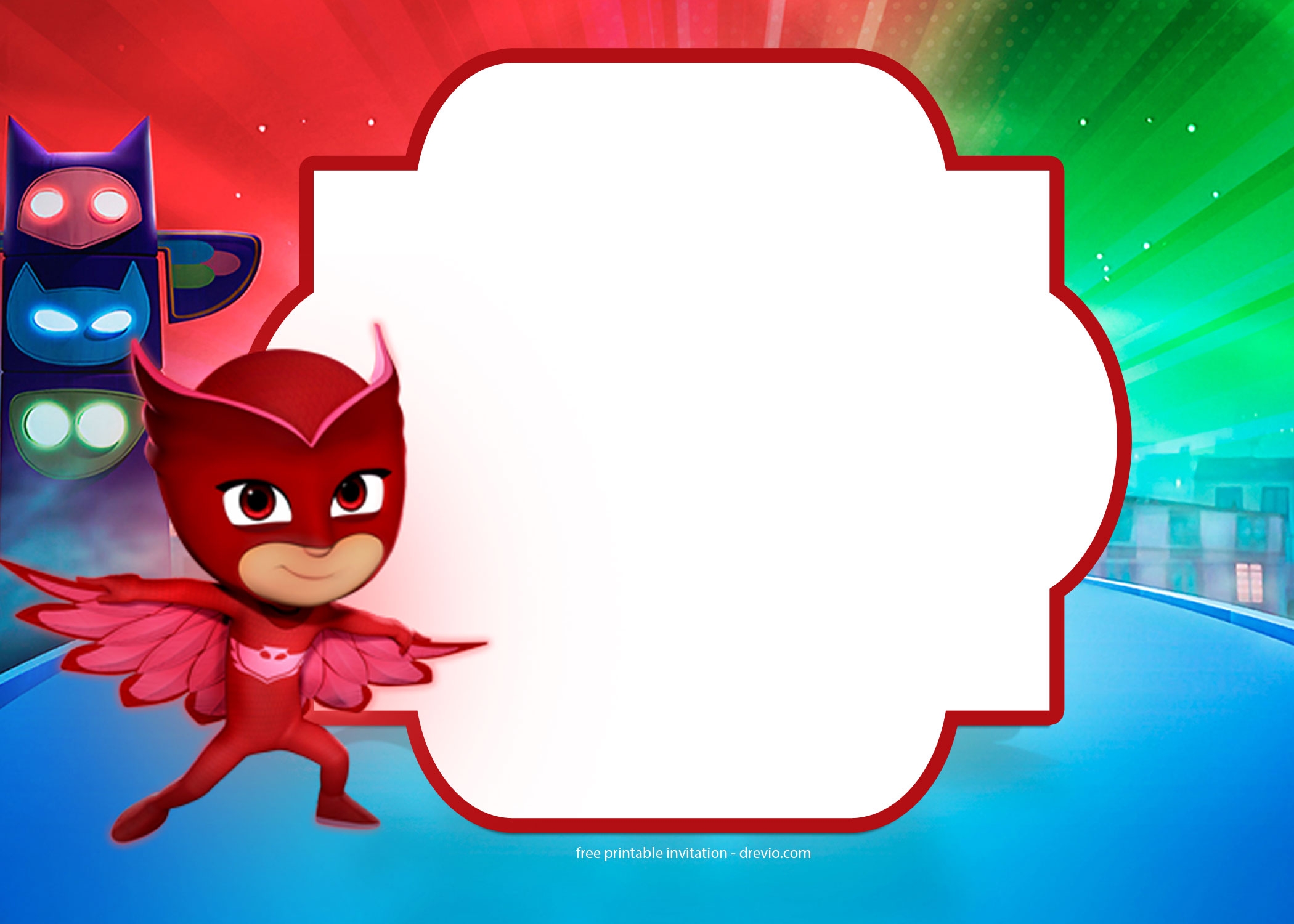 FREE PJ Masks Invitation Template Dolanpedia