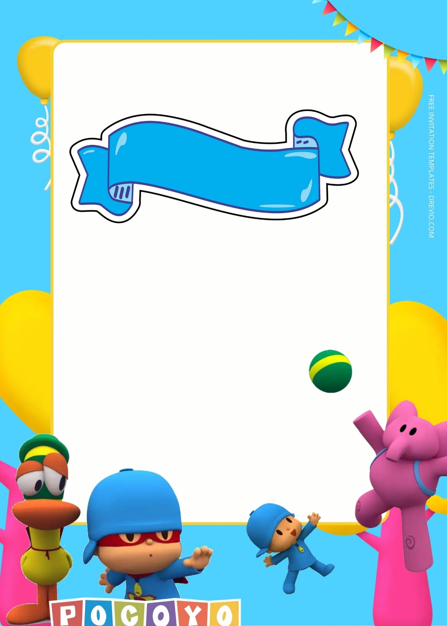 FREE Pocoyo Birthday Invitation Templates Six Download Hundreds FREE 