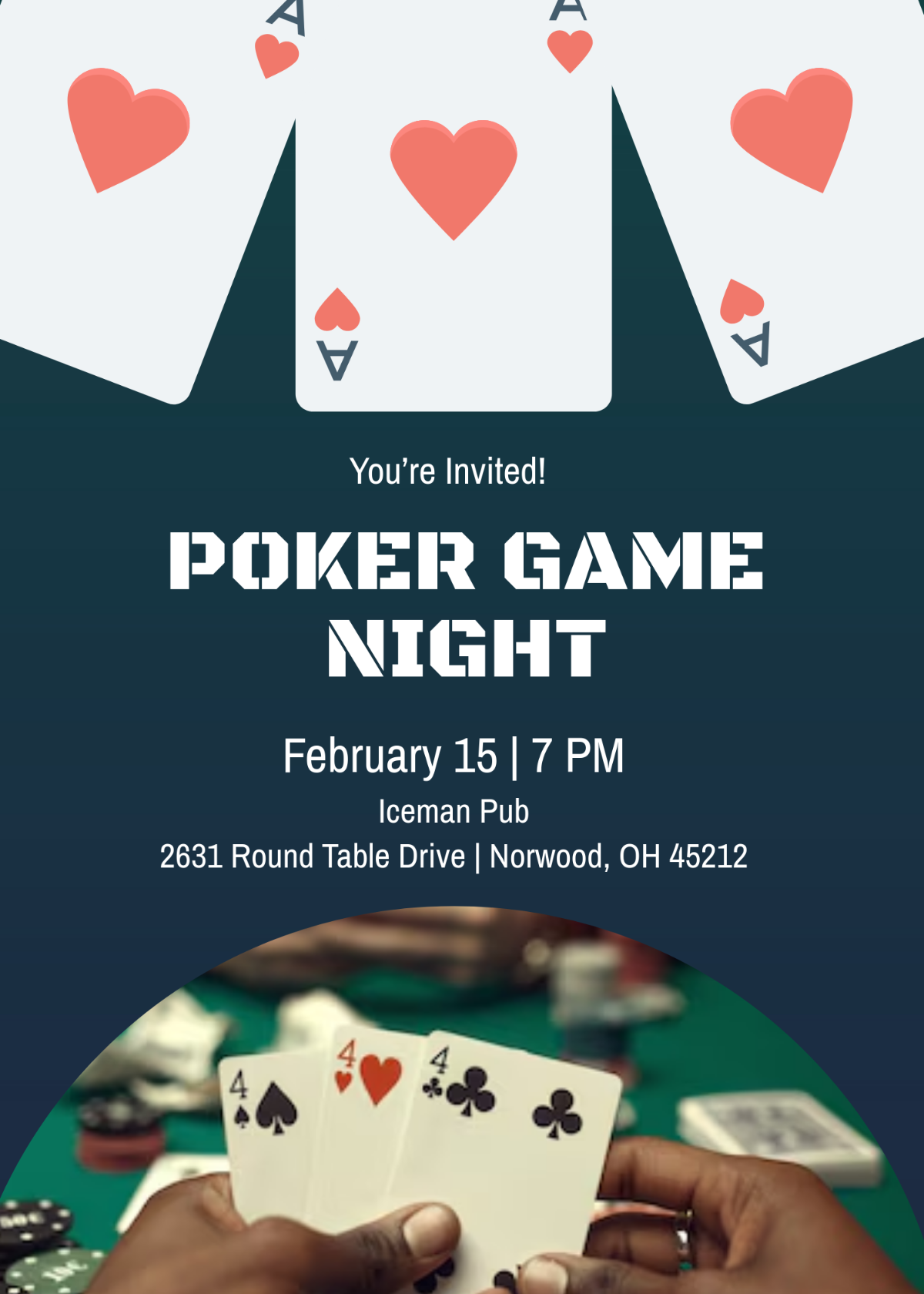 Free Poker Game Night Invitation Template To Edit Online