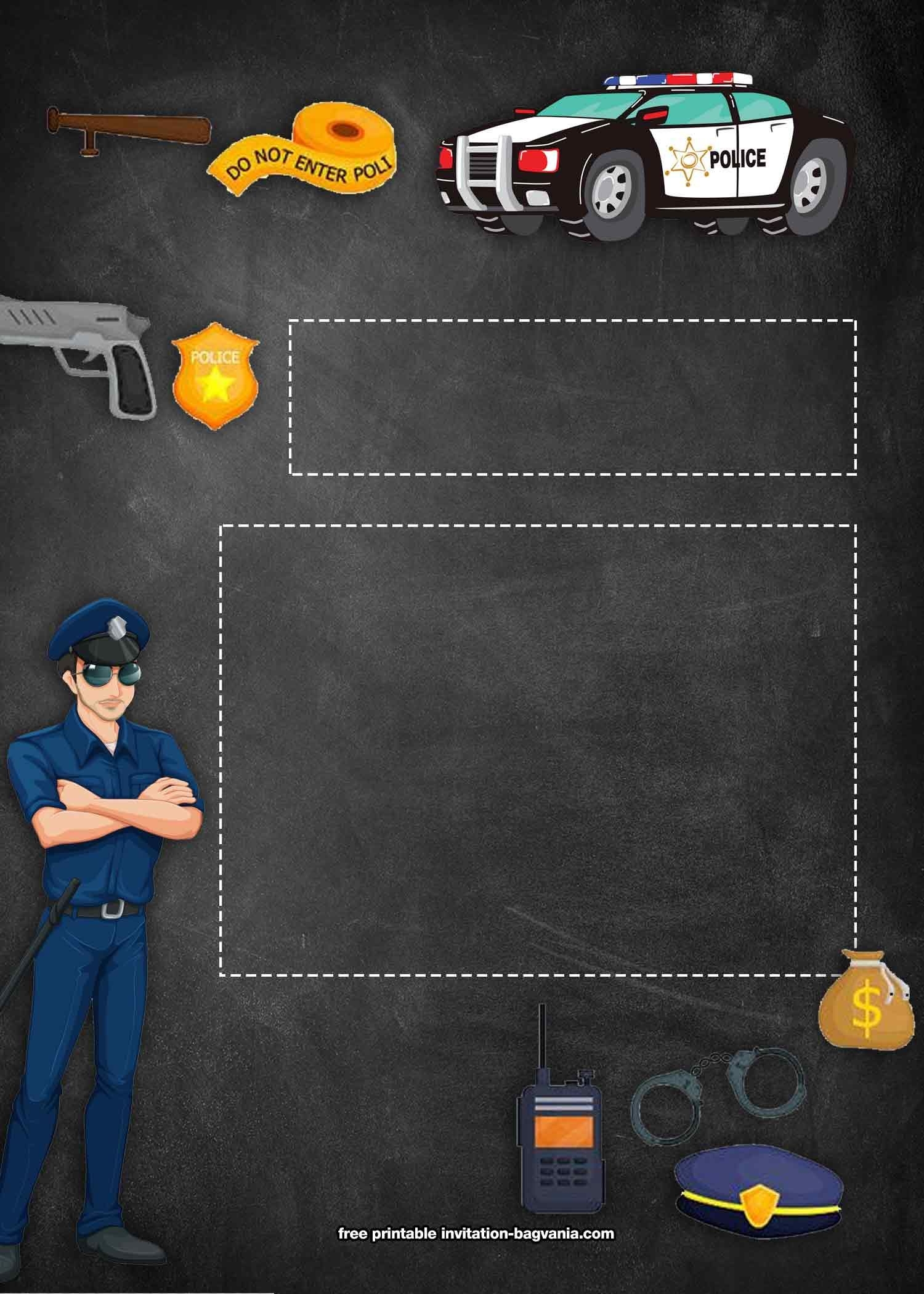 FREE Policeman Birthday Invitations Template Police Birthday