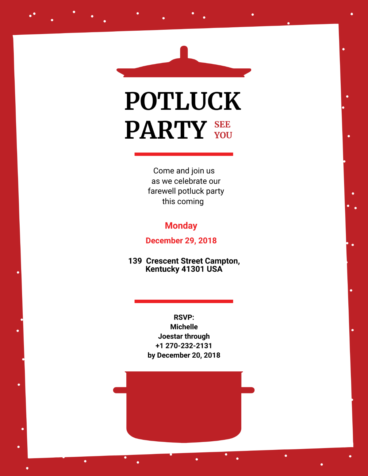 potluck invitation template word