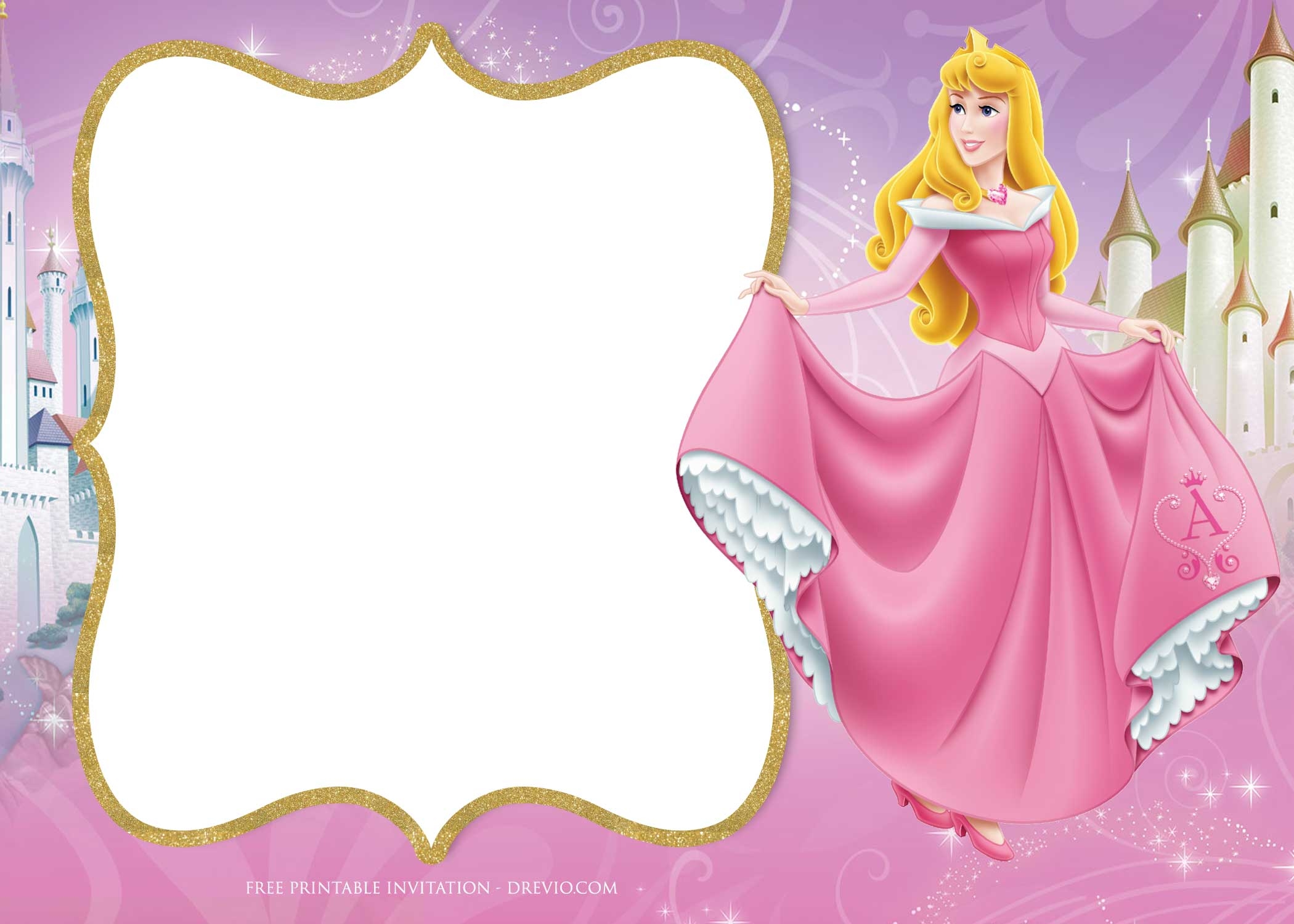 princess aurora invitation template free