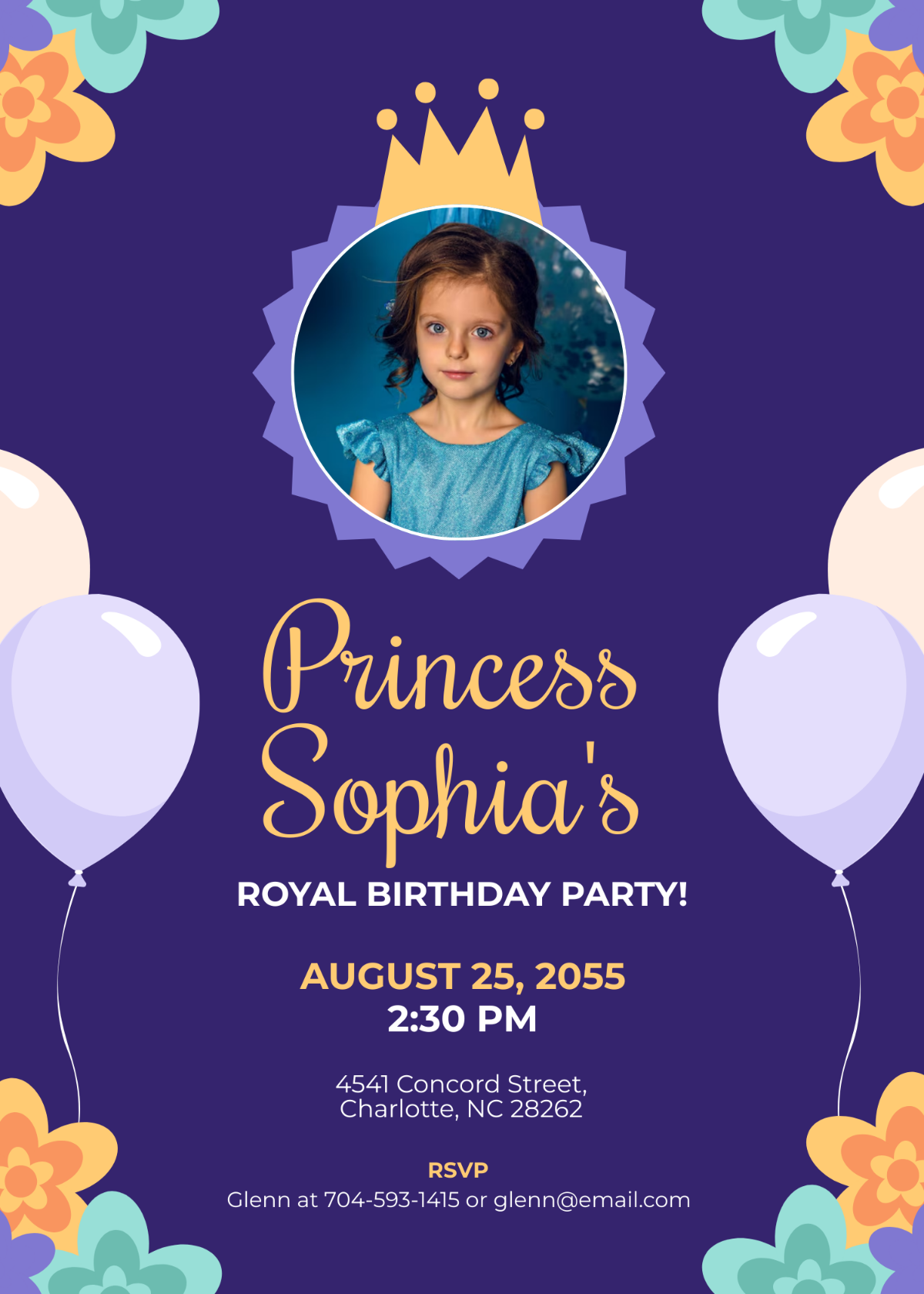 Free Princess Birthday Invitation Template To Edit Online